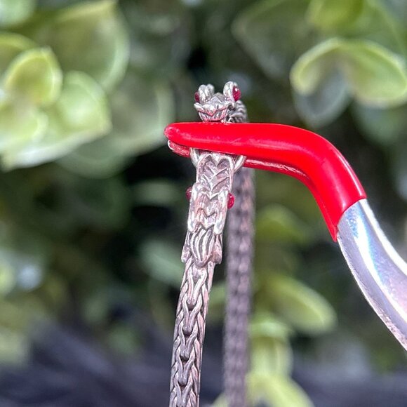 John Hardy 925 Ruby Eyes Double Head Dragon Bracelet - Picture 3 of 6